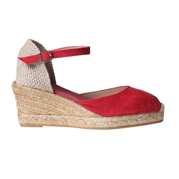 Toni Pons NIB Espardrille Lloret Vermell Red Wedge Sandal Size 40/9 - Picture 4 of 13